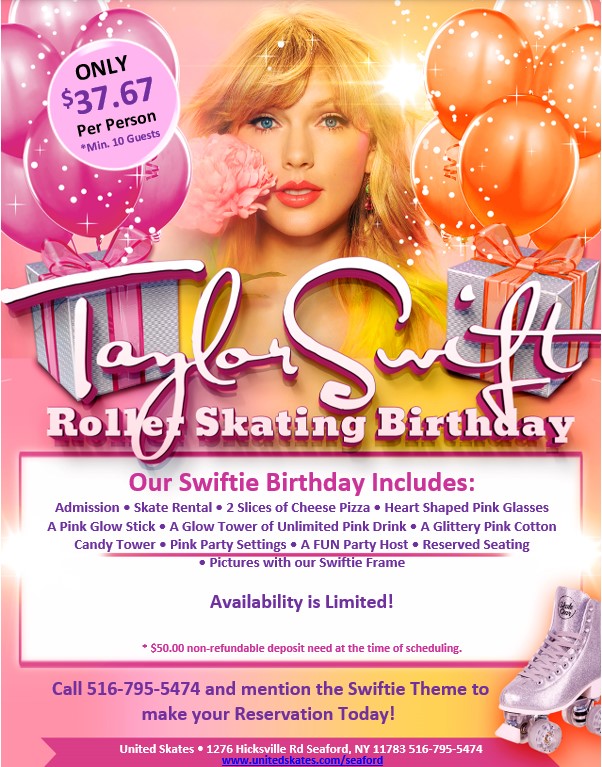 Book Your Taylor Swift Birthday Party Package with Us at United Skates of America