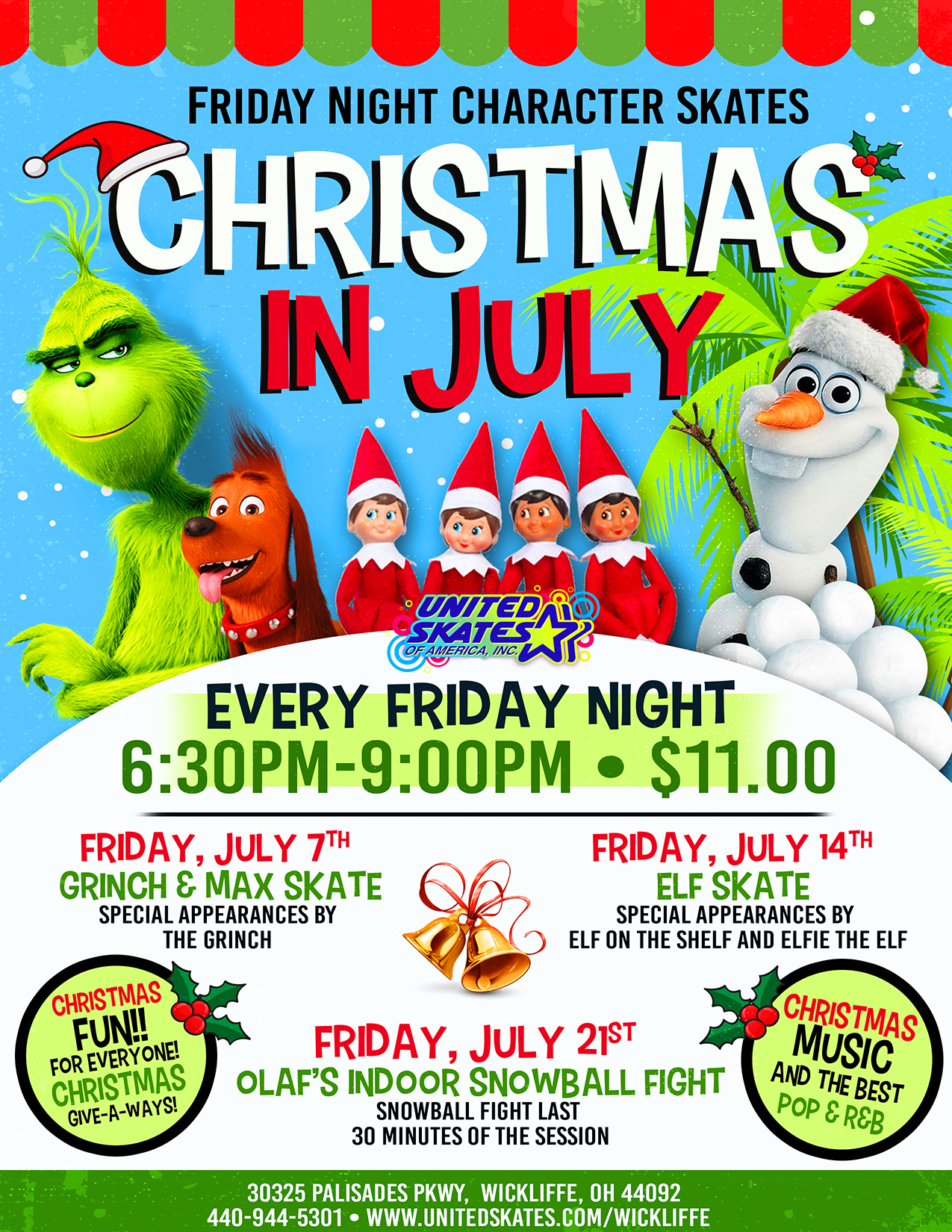 Christmas in July Character Fridays United Skates of America