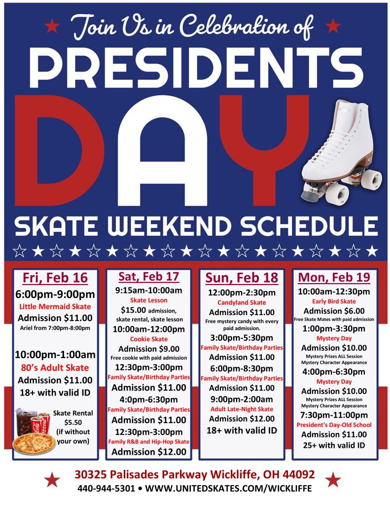 United Skates Wickliffe Presidents Day Weekend 2024