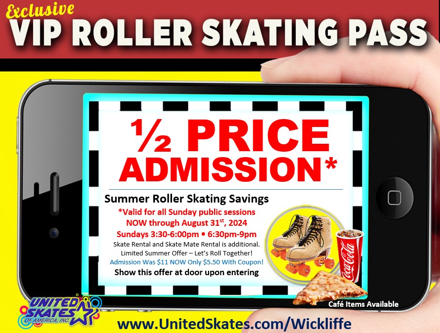 1/2 Price Sunday Skate Admission at United Skates