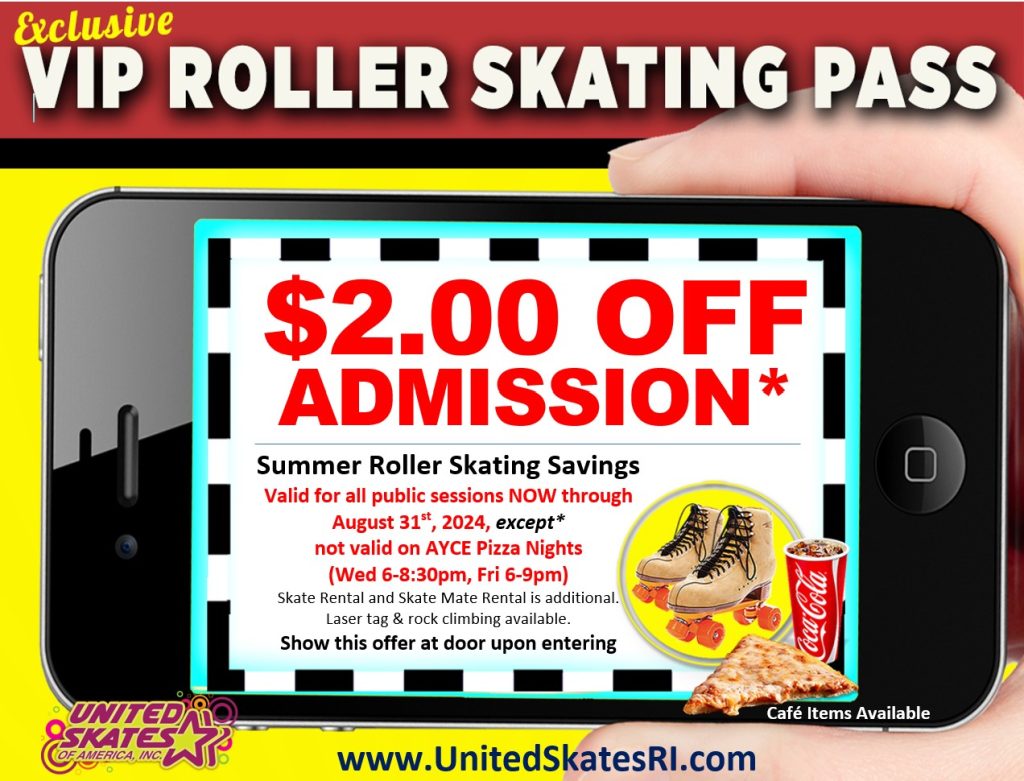 $2 OFF Admission Coupon for Summer at United Skates RI