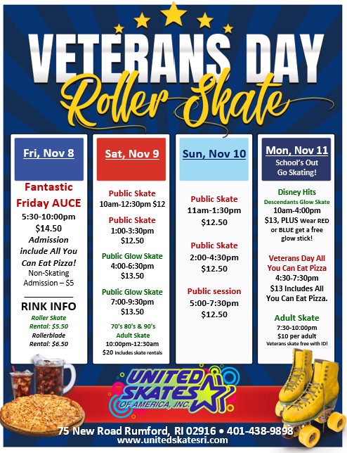 Veterans Day Weekend Skates at United Skates