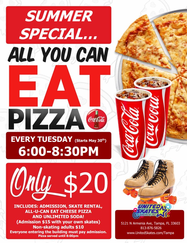 All-U-Can Eat Pizza Skate | United Skates of America