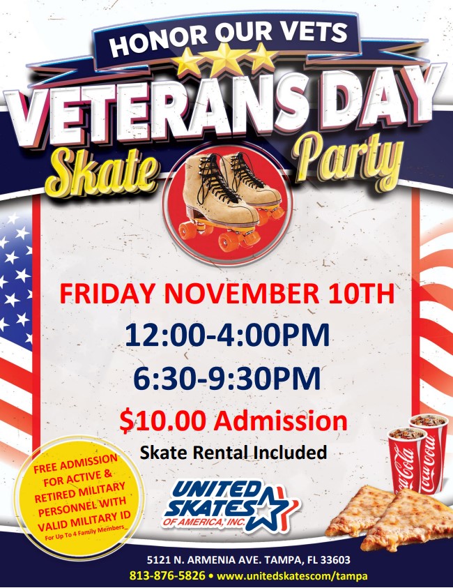 Schools Out Lets Skate on Veterans Day at United SKates