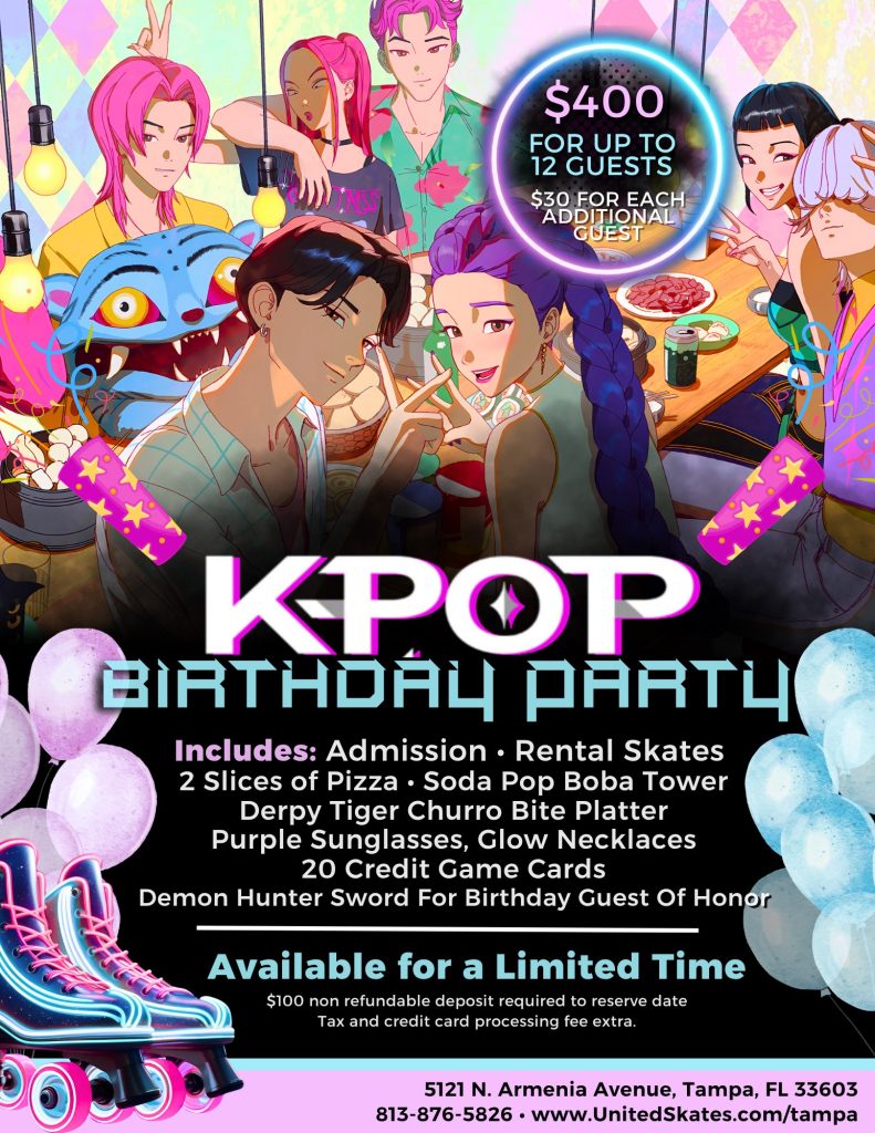 KPOP Birthday Parties at United Skates in Tampa