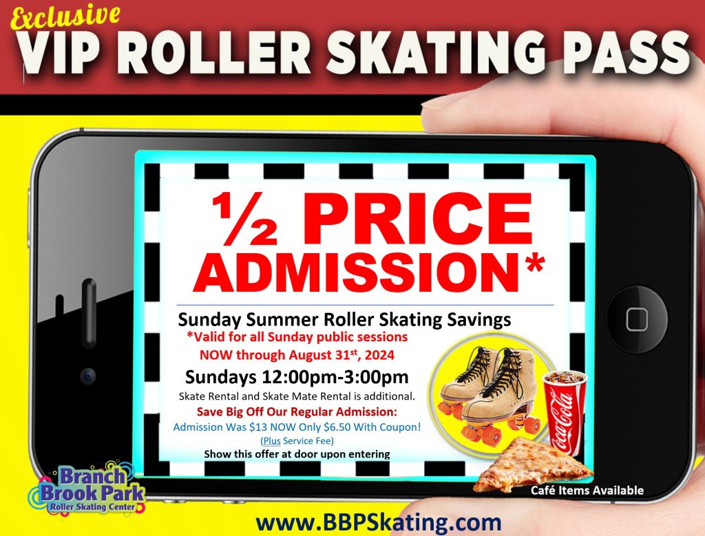 1/2 Price Skate Admission at Branch Brook Park Skating