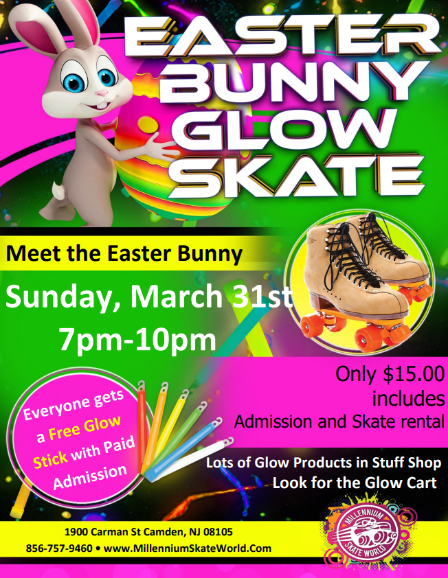 Easter GLOW Skate 2024 7pm-10pm