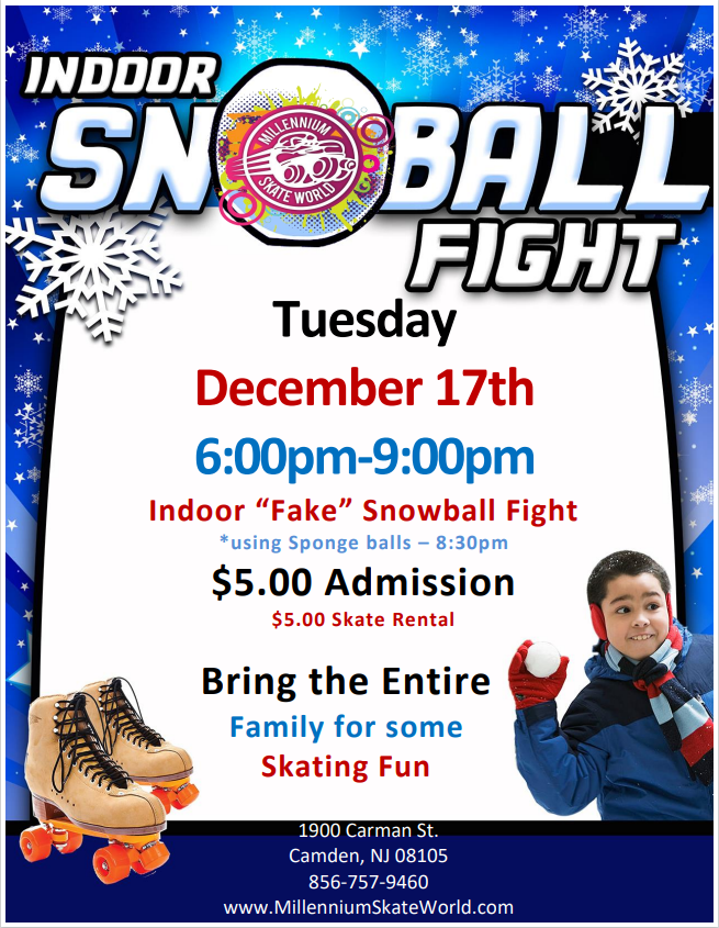 Indoor Snowball skate party