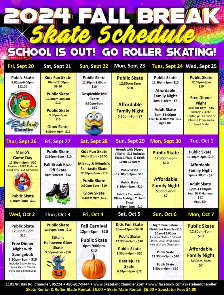 Skateland Chandler 2024 Fall Break