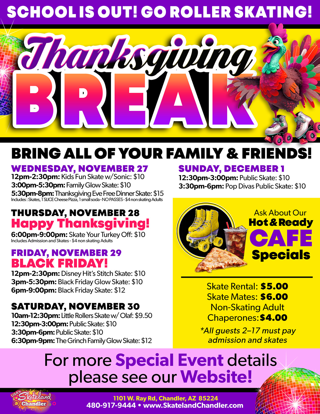 Skateland Chandler thanksgiving break 2024