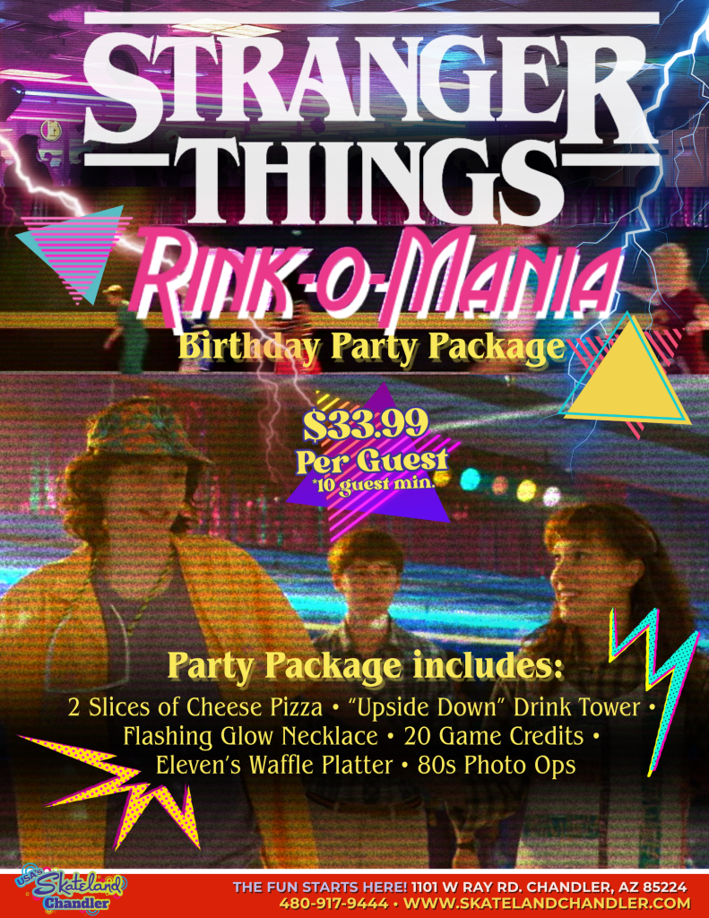Stranger Things Theme Birthday Party Package at Skateland Chandler