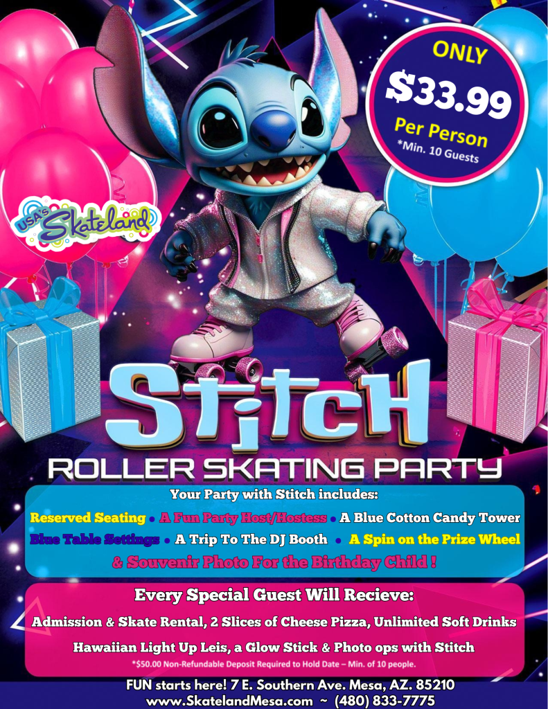 Stitch Birthday Party Package at Skateland Mesa