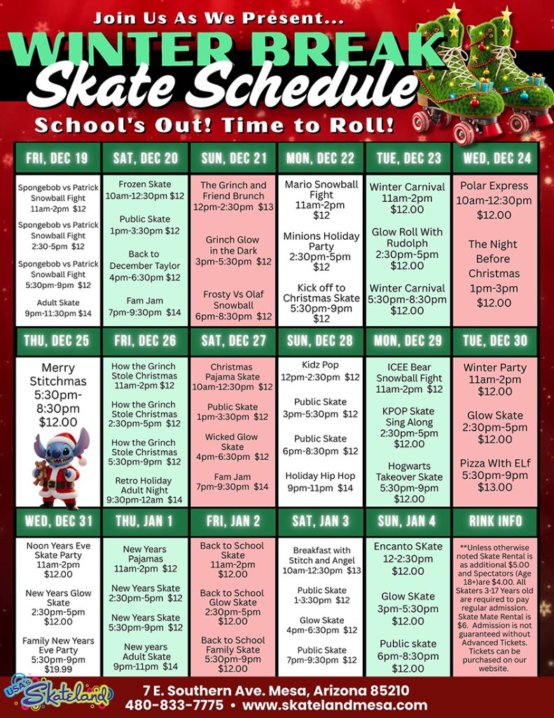 Winter Break 2025 Skateland Mesa