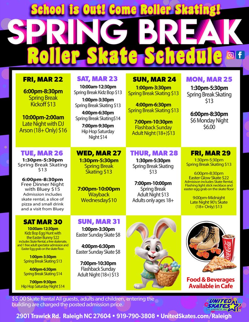 United Skates Raleigh Spring Break 2024