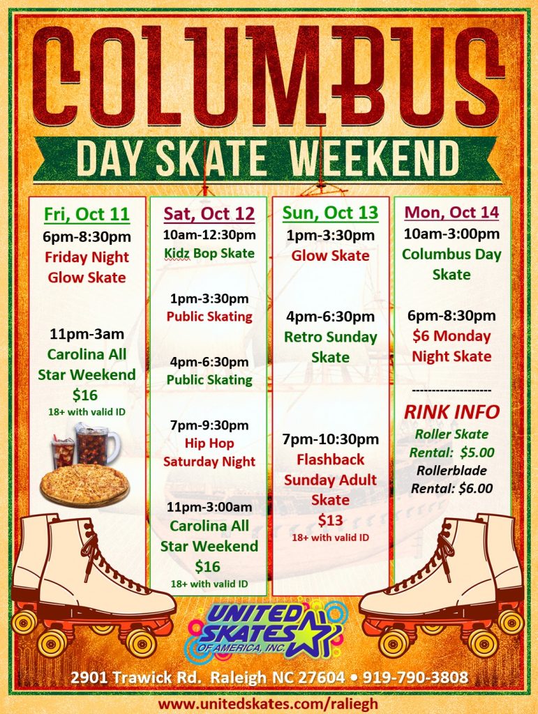 Columbus Day Weekend School's Out and We're SKATING at United Skates in Raleigh 2024