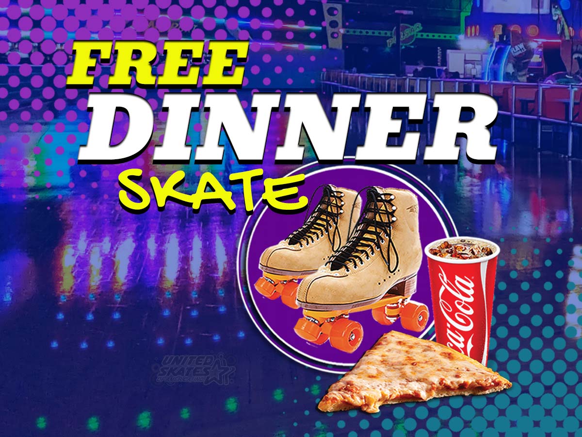 free dinner skate at skateworld