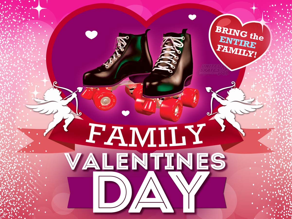 family valentines day skate at skate world