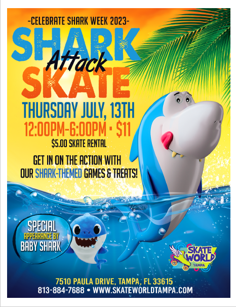 shark attack skate at skate world tampa