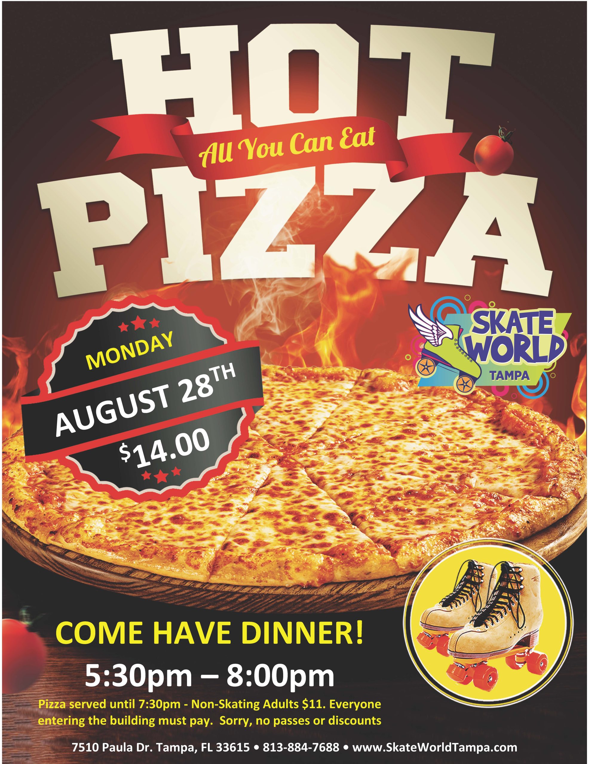all you can eat pizza skate at skate world tampa