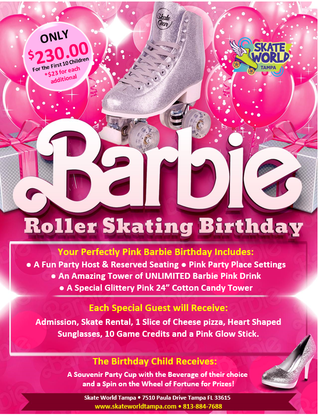 Skate World Tampa Barbie Birthday Party