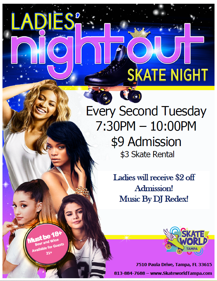 Ladies night adult skate at skateworld tampa