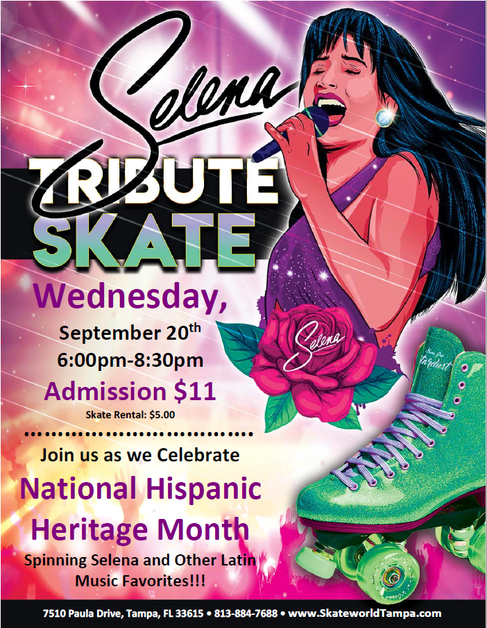 Selena tribute skate at skate world tampa
