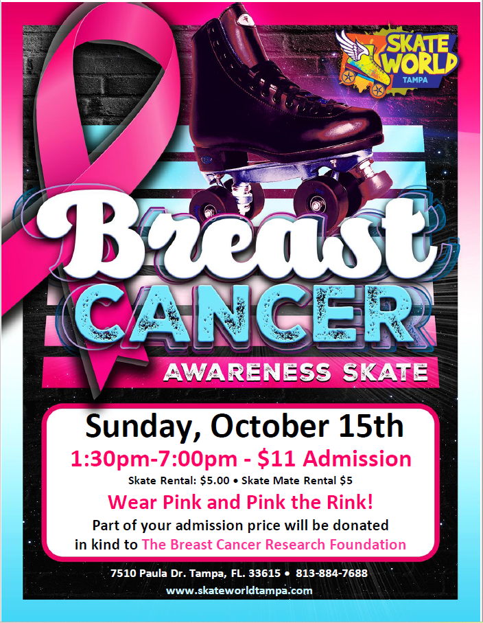 breast cancer awareness skate at skate world tampa