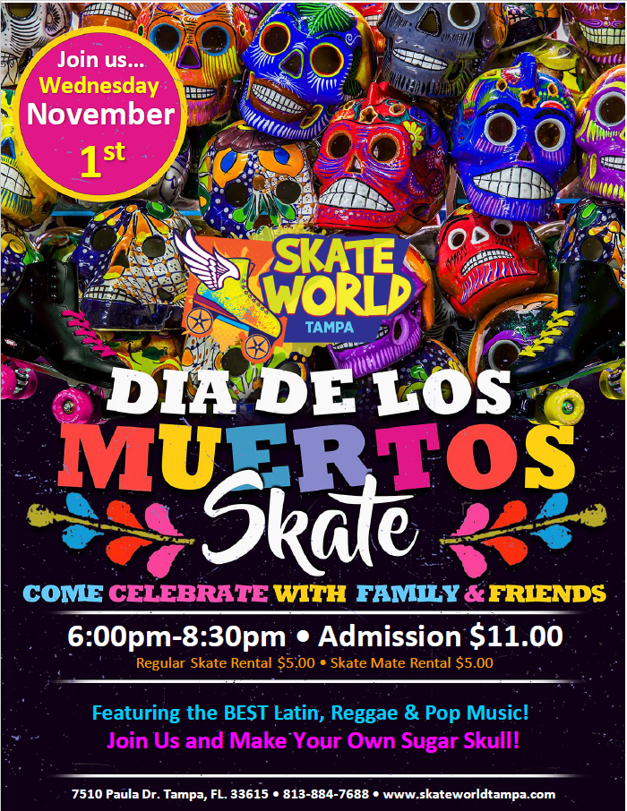 dia de los muertos skate at skate world tampa