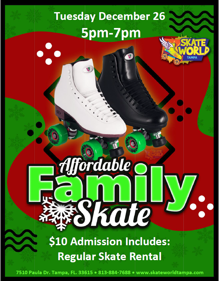 affordable family skate at skate world tampa