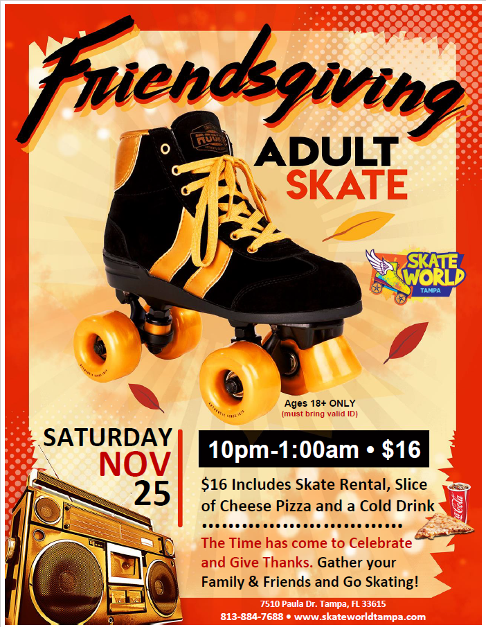 friendsgiving skate at skate world tampa