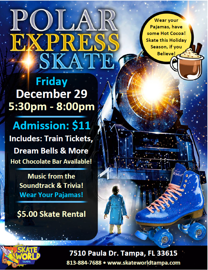 polar express skate at skate world tampa