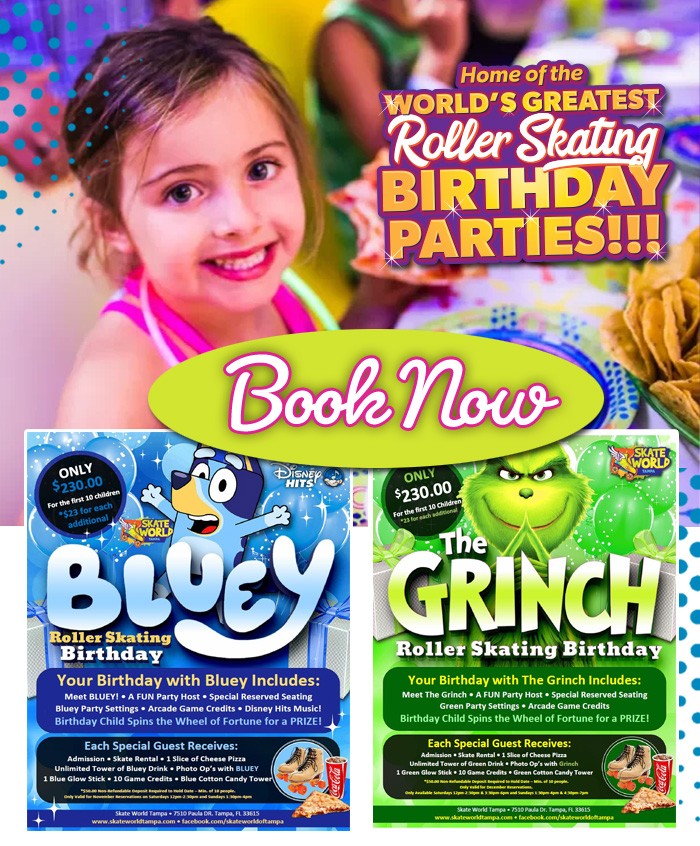 Themed Birthday Party Packages at Skateworld in Tampa