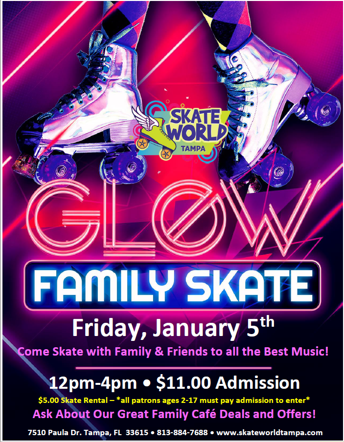 glow skate at skate world tampa