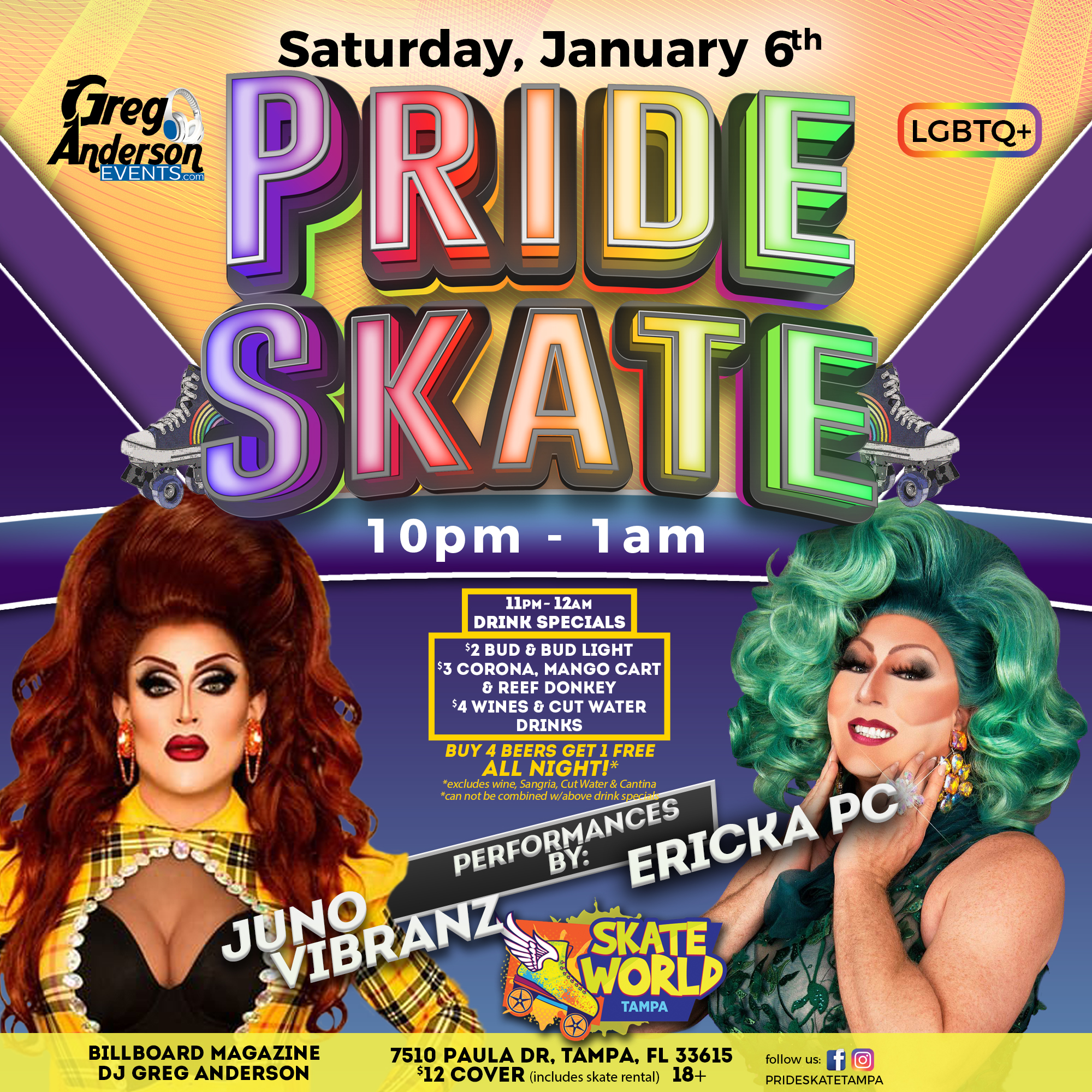 january pride skate at skateworld tampa