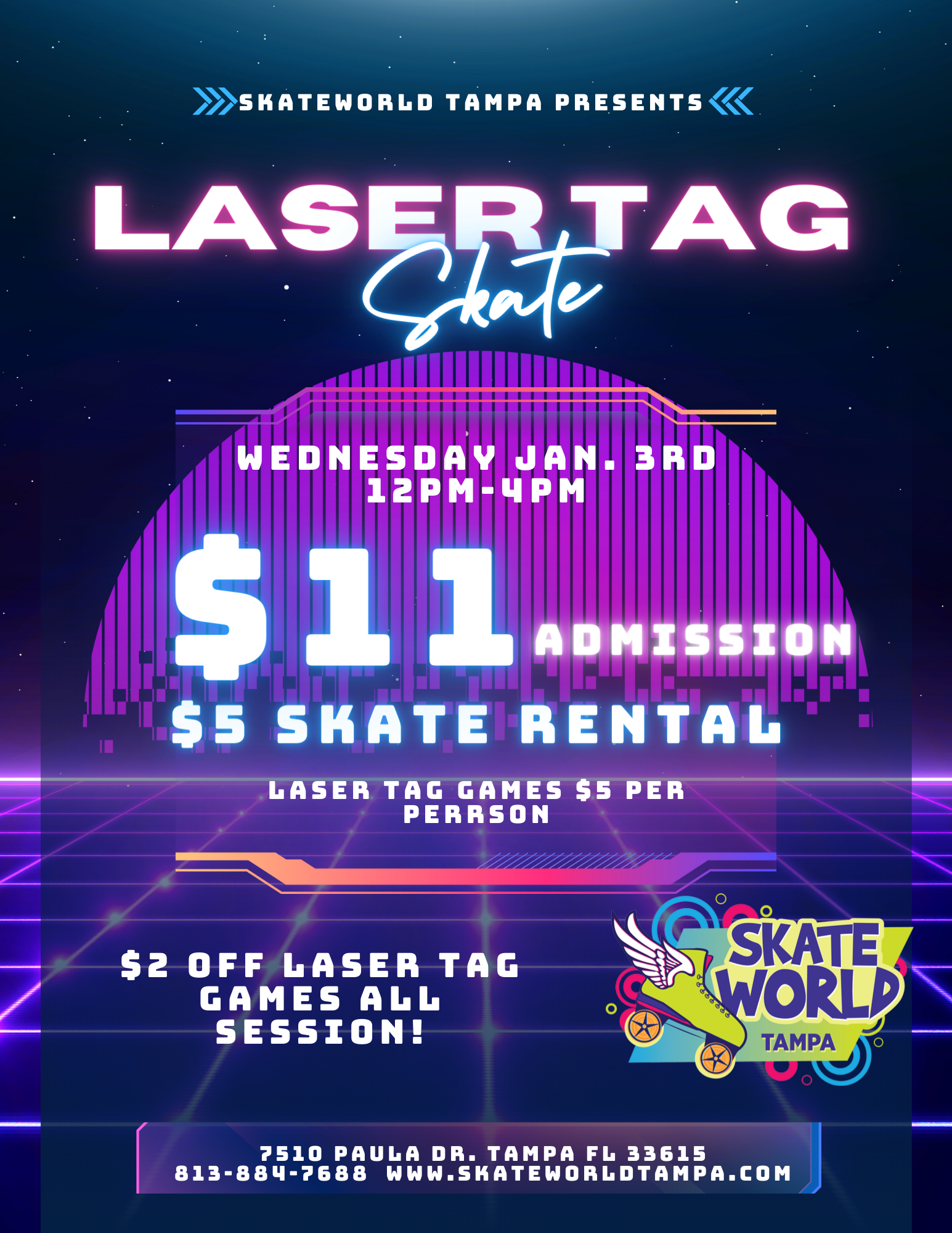 laser tag skate at skate world tampa