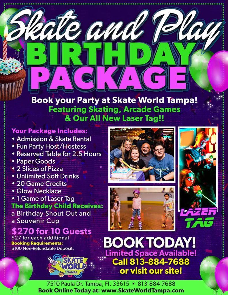 Skate & Play Birthday Package at Skate World in Tampa