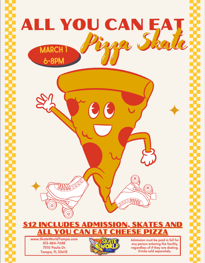 All You Can Eat Pizza Skate at Skateworld Tampa
