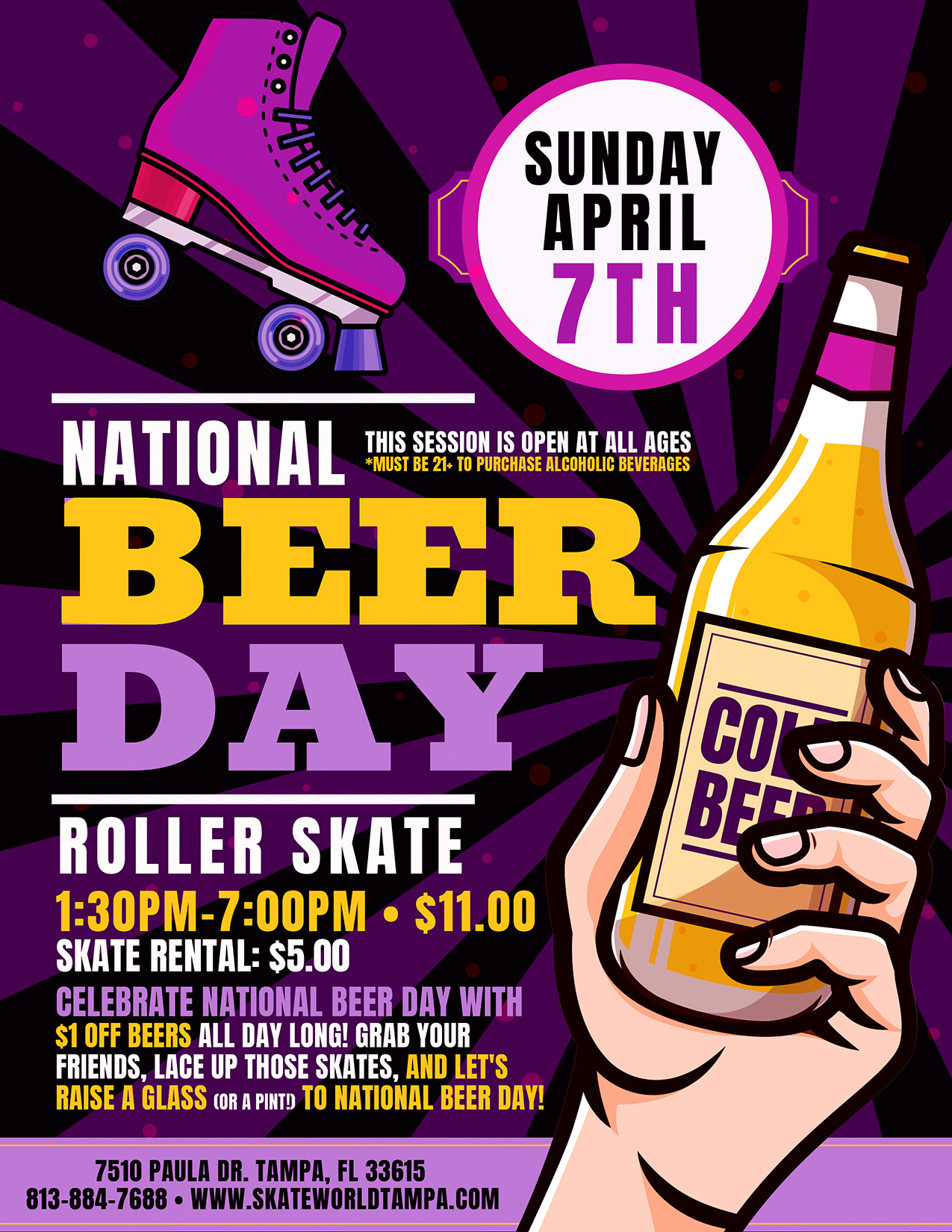 National beer day skating at skate world tampa!