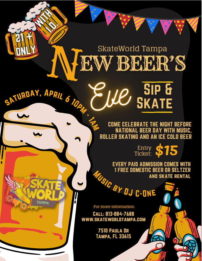 New Beer's Eve Sip & Skate event for ages 21 and older only