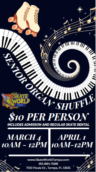 Senior Organ Shuffle Skate at Skateworld Tampa!