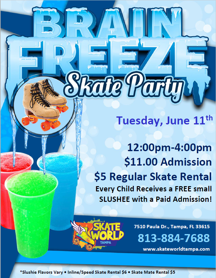 Brain Freeze Skate at Skateworld Tampa!