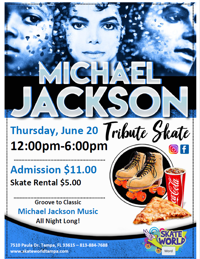 Michael Jackson Tribute Skate at Skate World Tampa!