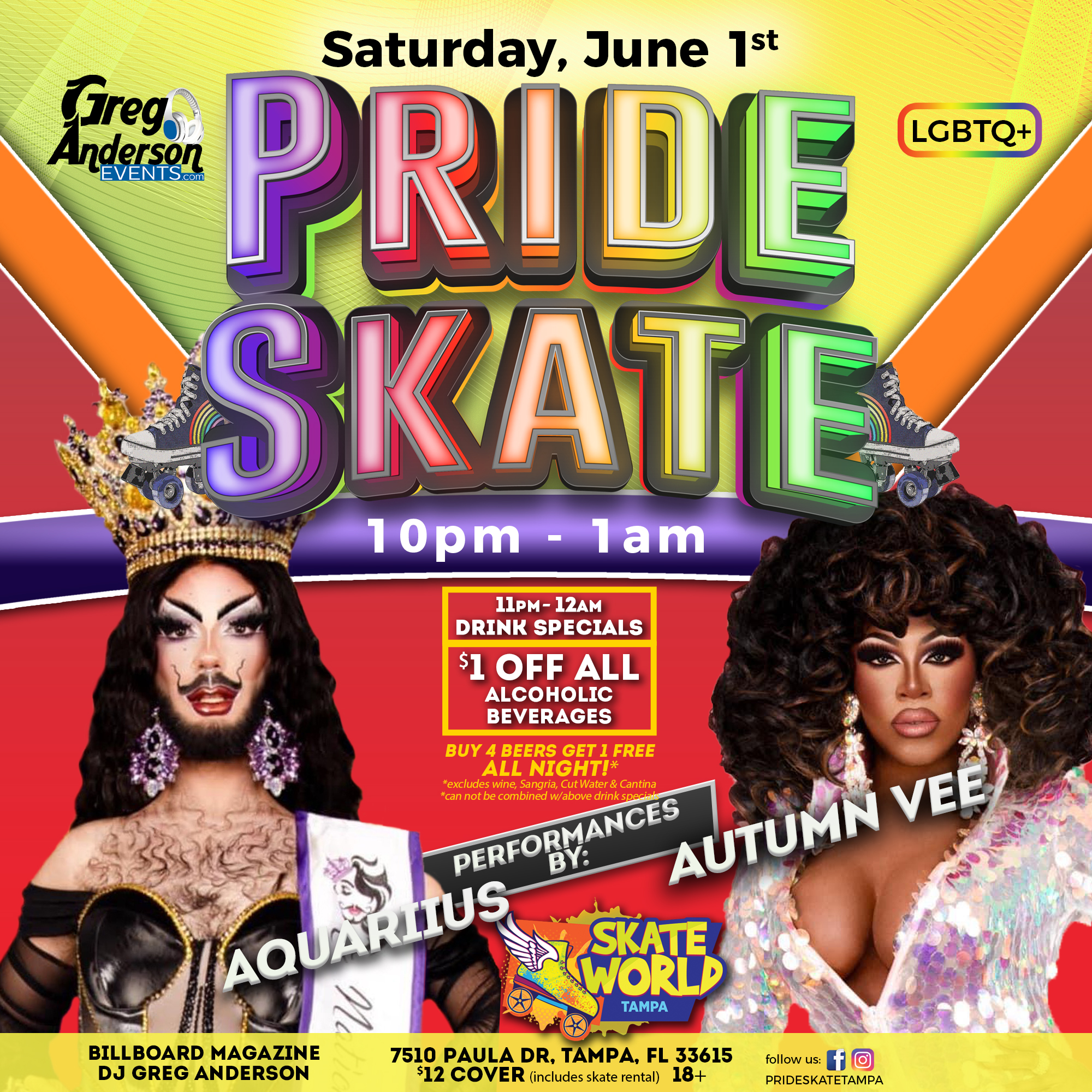 LGBTQ+ Pride Skate Adult Night at Skateworld Tampa