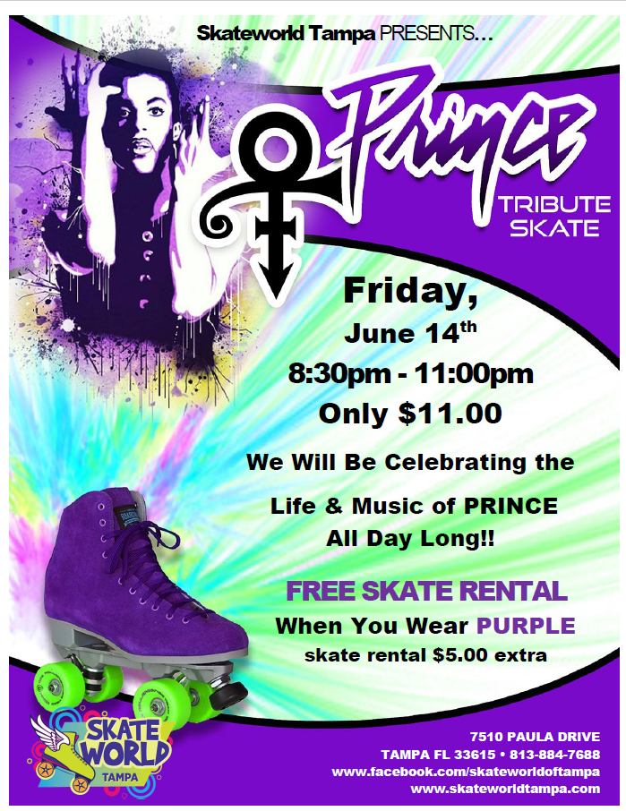 Prince Tribute Skate at Skate World Tampa!