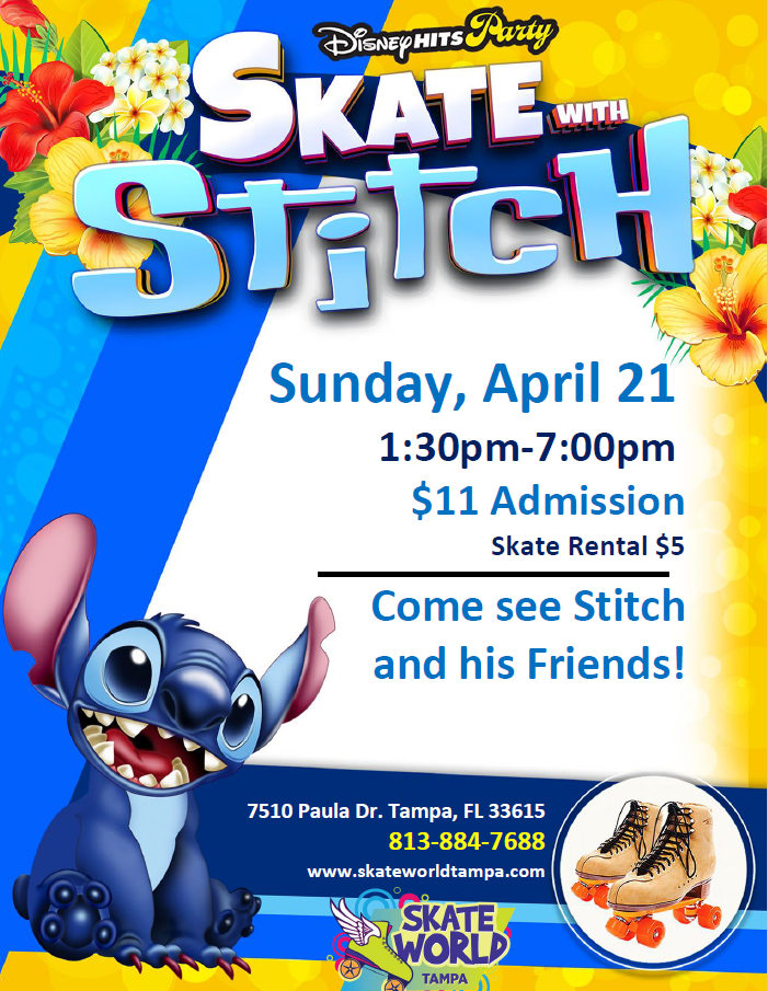 Roller Skating with Stitch at skate world tampa