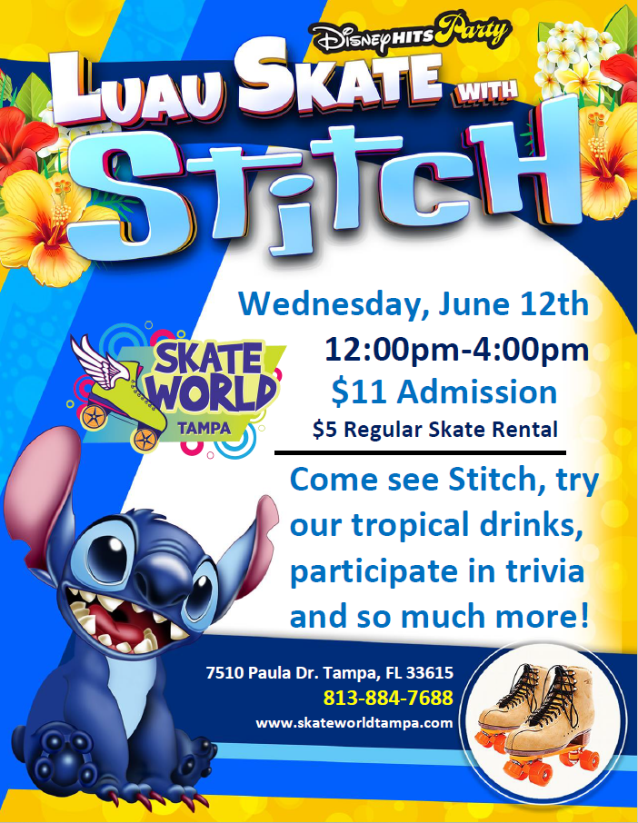 Roller Skating with Stitch at Skate World Tampa!