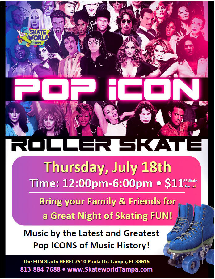 Pop Icon Skate at Skateworld Tampa