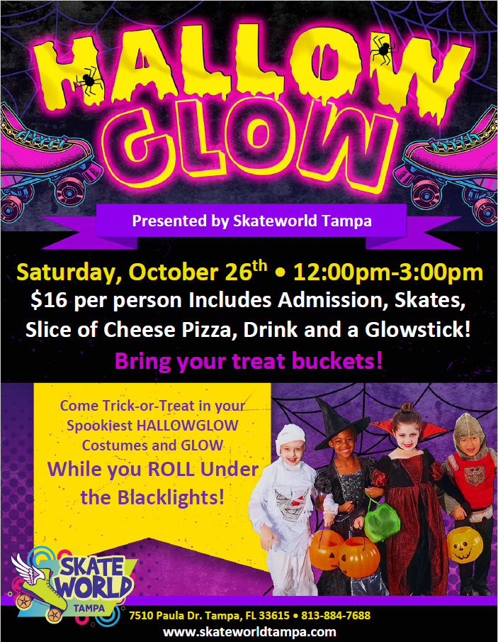 HallowGLOW Trick or Treat Skating at Skateworld Tampa!