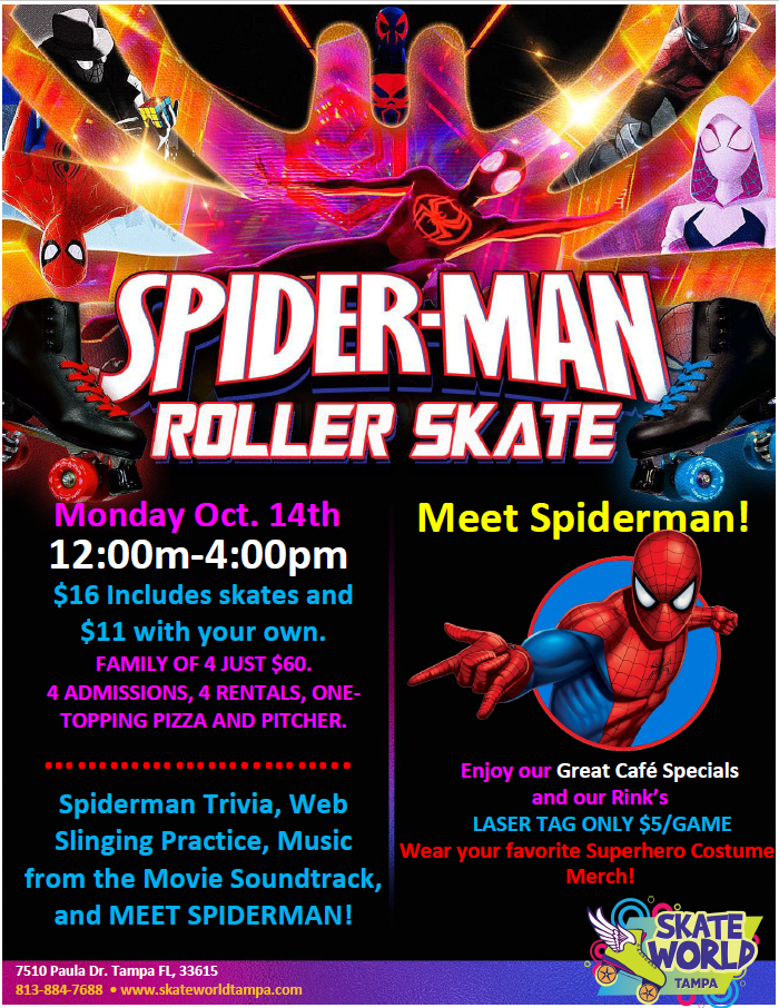 Spiderman Skate at Skateworld Tampa 2024