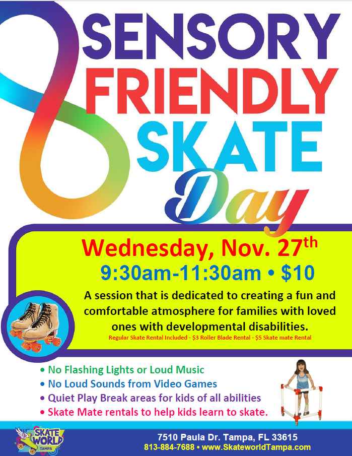 Sensory Friendly Skate at Skateworld Tampa